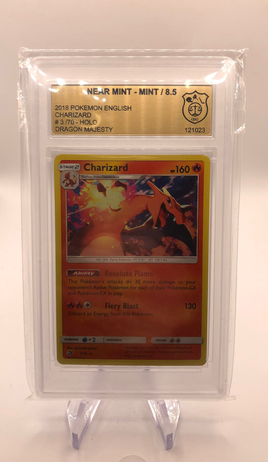 Pokemon Karte Holo GSG 8,5 Glurak 3/70 Englisch