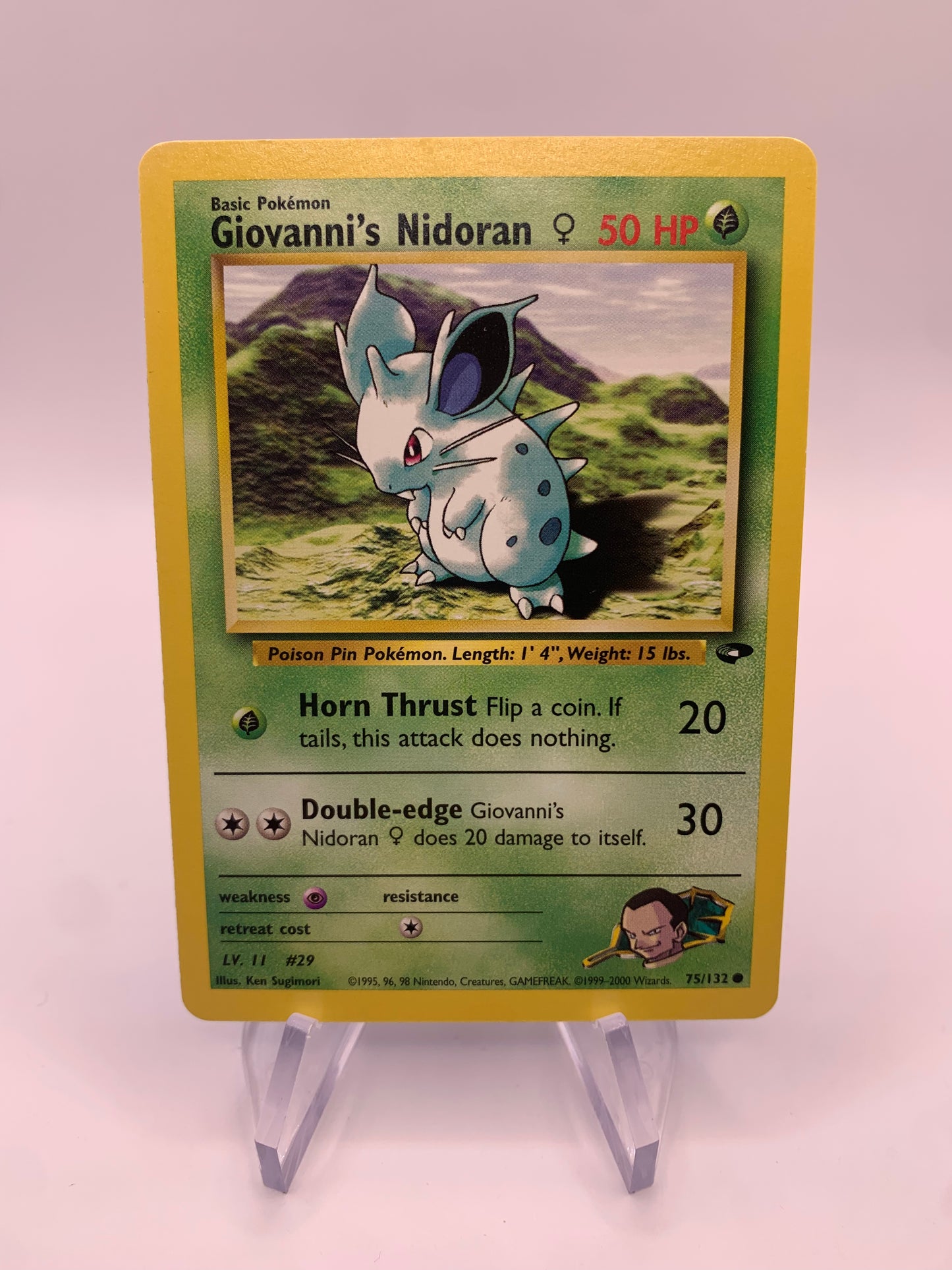 Pokemon Card Giovanni's Nidoran 75/132 Gym Challenge English