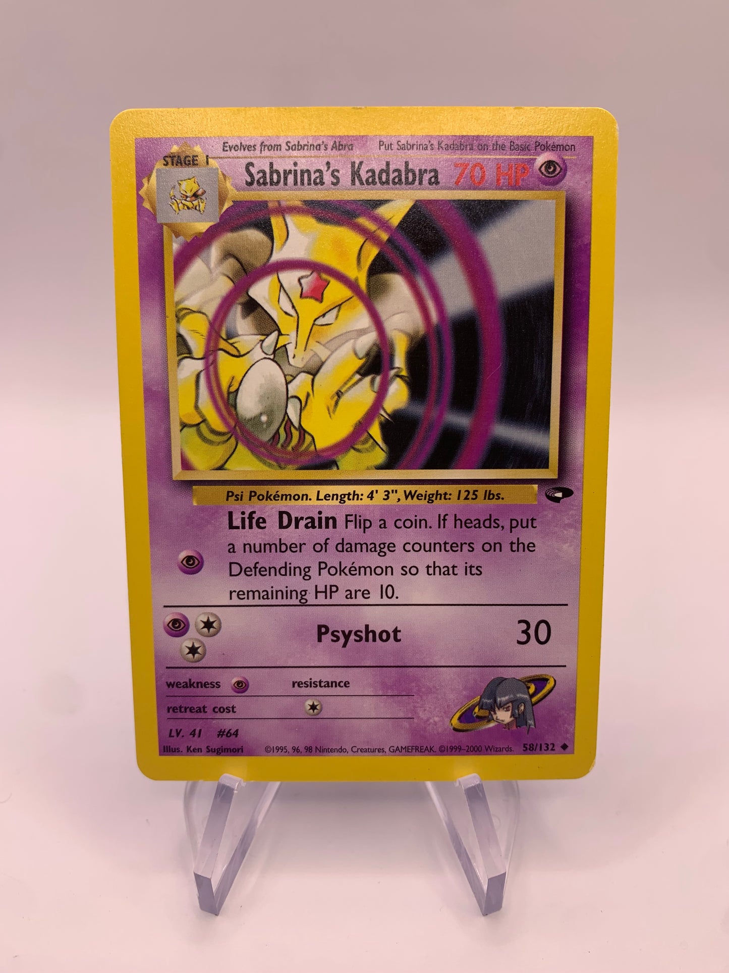 Pokemon Card Sabrina's Kadabra 58/132 Gym Challange English