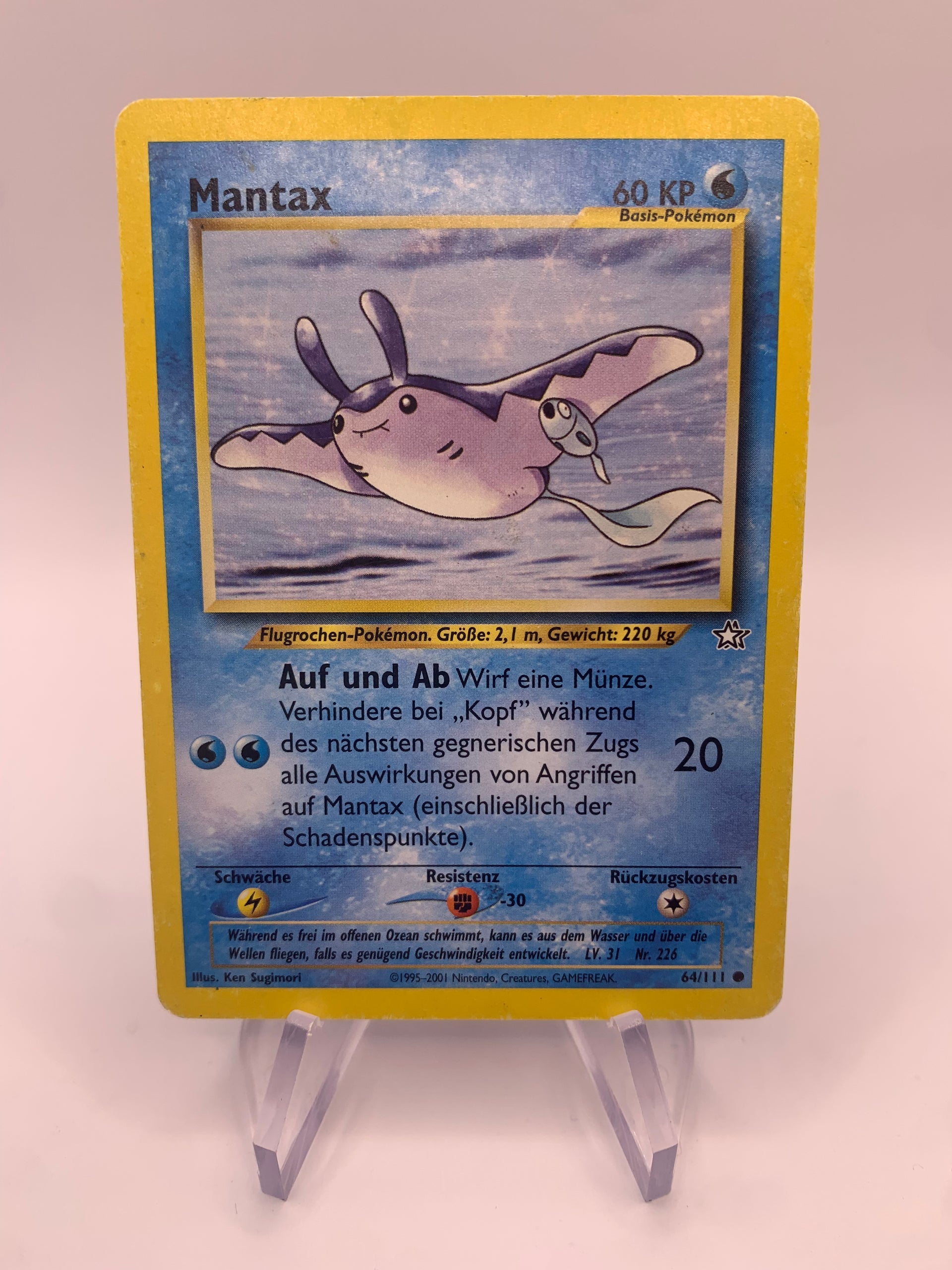 Mantine Neo Genesis Card Pokemon #64 - 1st Edition Common Water Type Pokemon TCG Card - Ken Sugimori Art Pokemon Neo Genesis Holo Mantine Neo Genesis Card Pokemon #64 - 1st Edition Common Water Type Pokemon TCG Card - Ken Sugimori Art Pokemon Neo Genesis Holo