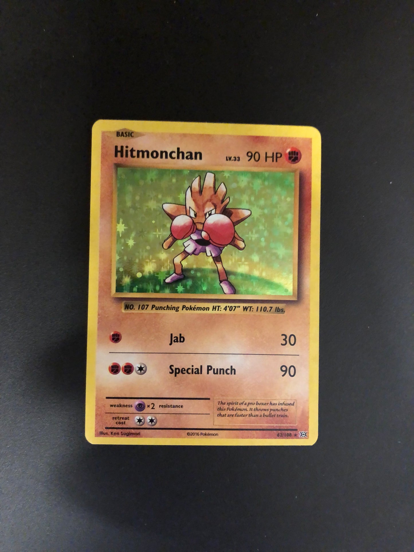 Pokemon Karte Holo Hitmonchan 62/108 Englisch