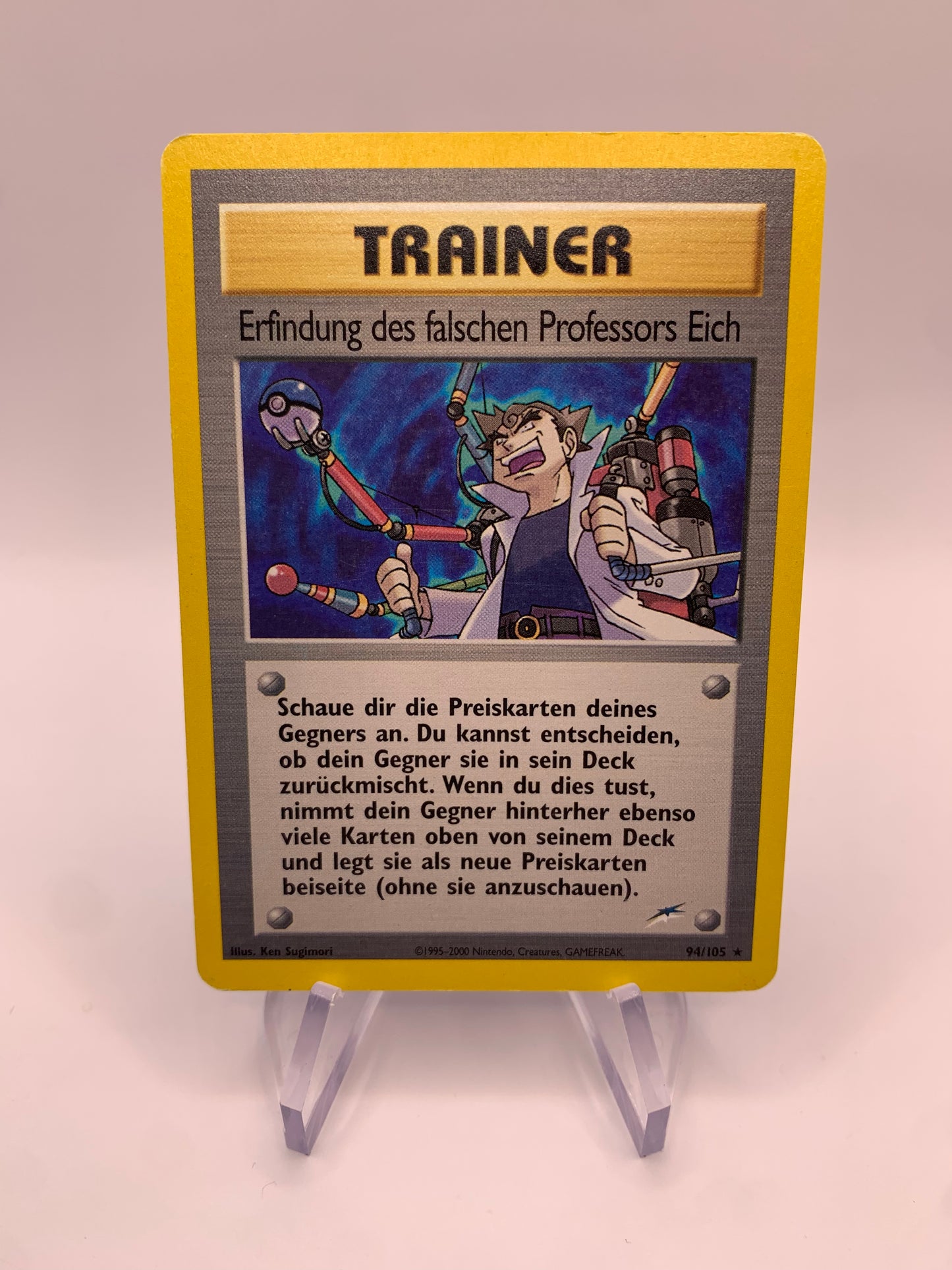 Pokemon Card Trainer Invention of the False Professor Oak 94/105 Neo Destiny German