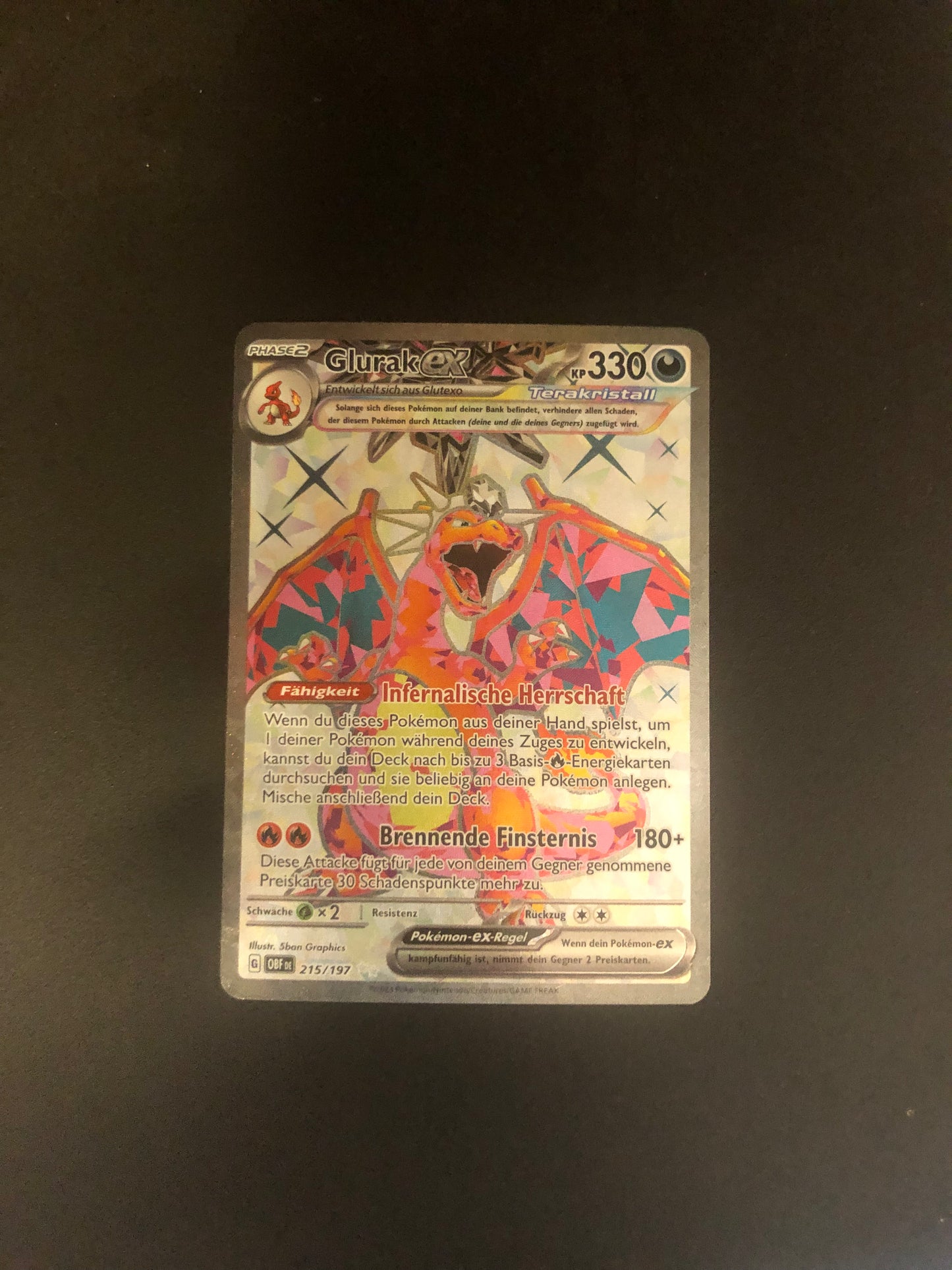 Pokemon Karte Ex Glurak 215/197 Deutsch
