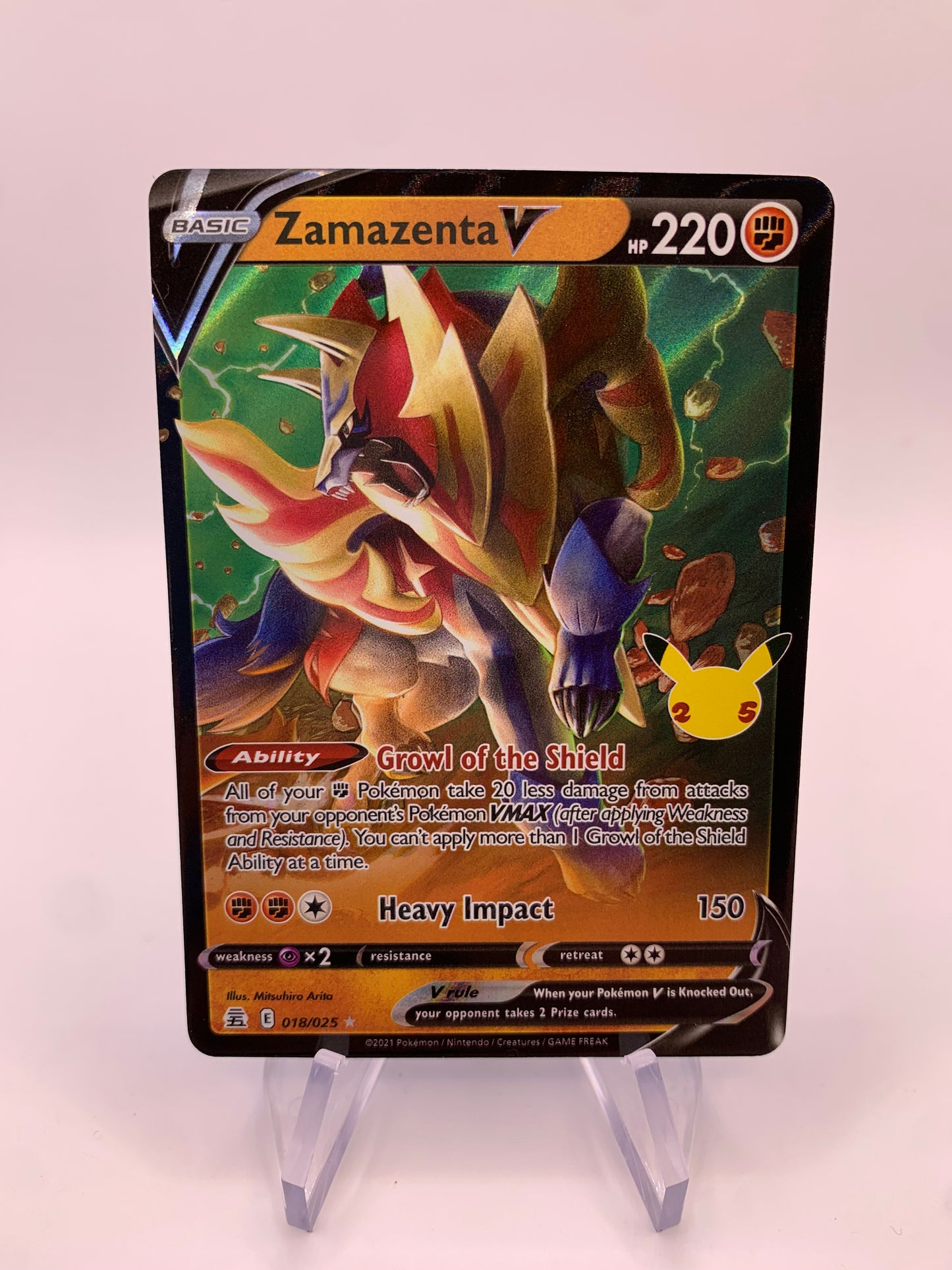 Pokemon Card V Zamazenta 18/25 English