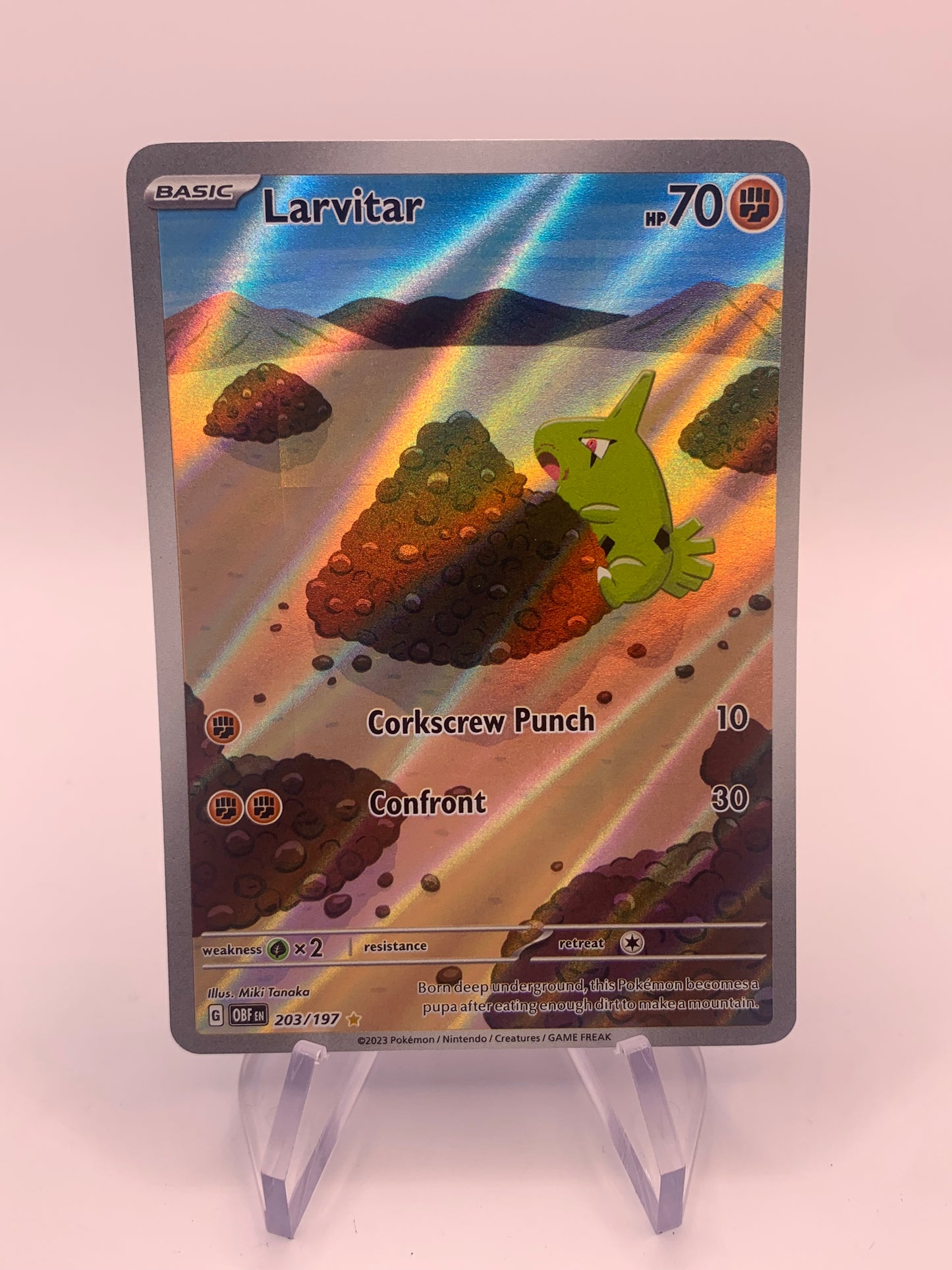 Pokemon Card Art-Rare Larvitar 203/197 English