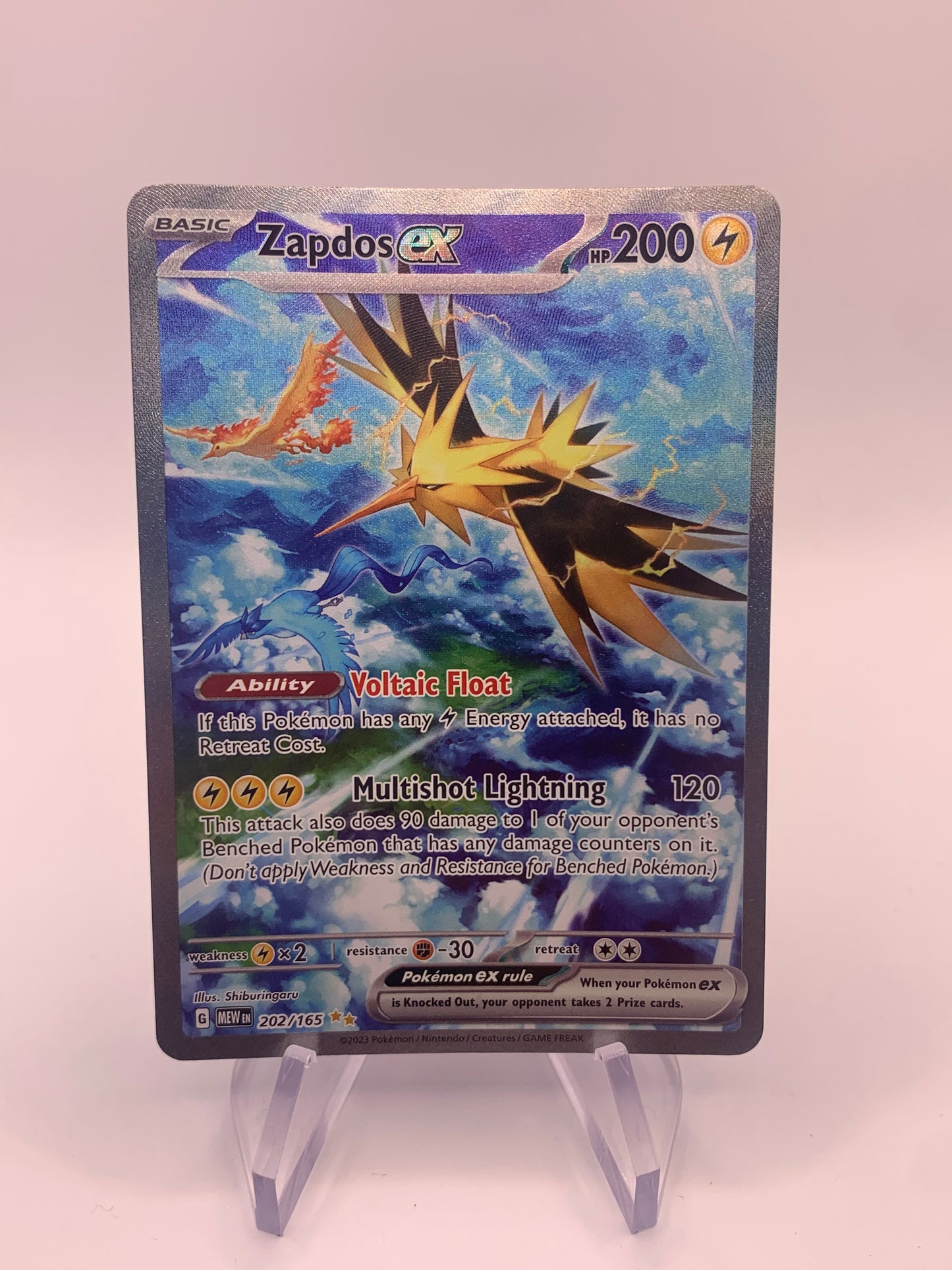 Pokemon Karte ex Alt-Art Zapdos 202/165 Englisch