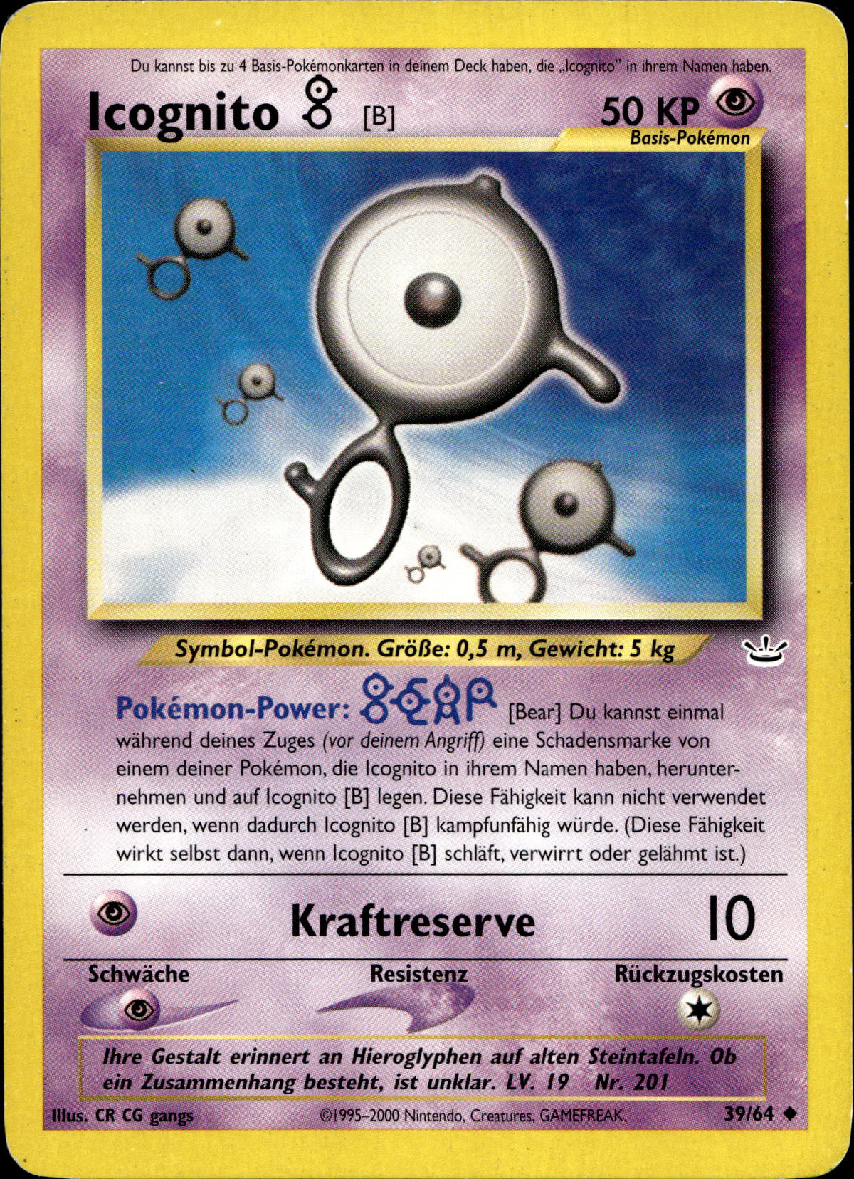 Icognito B 39/64 Deutsch – Vorderseite