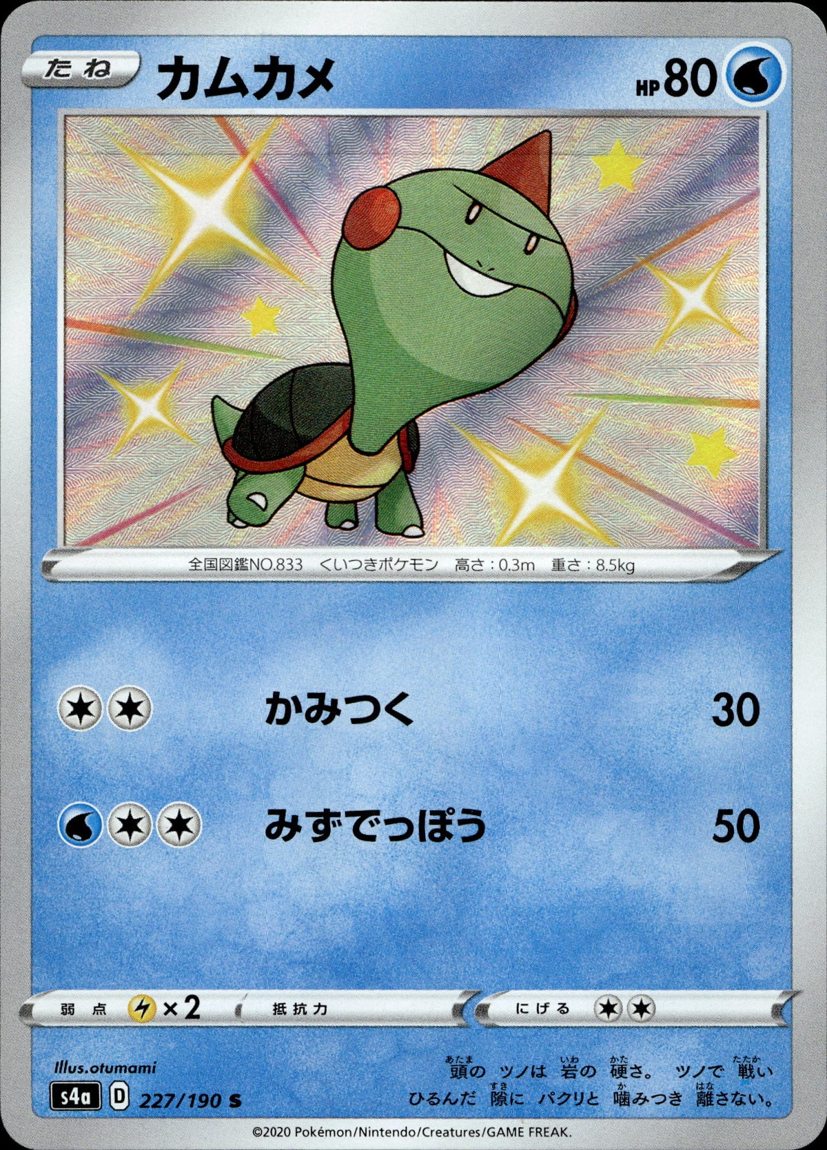 Kamehaps 227/190 Shiny Japanisch – Vorderseite