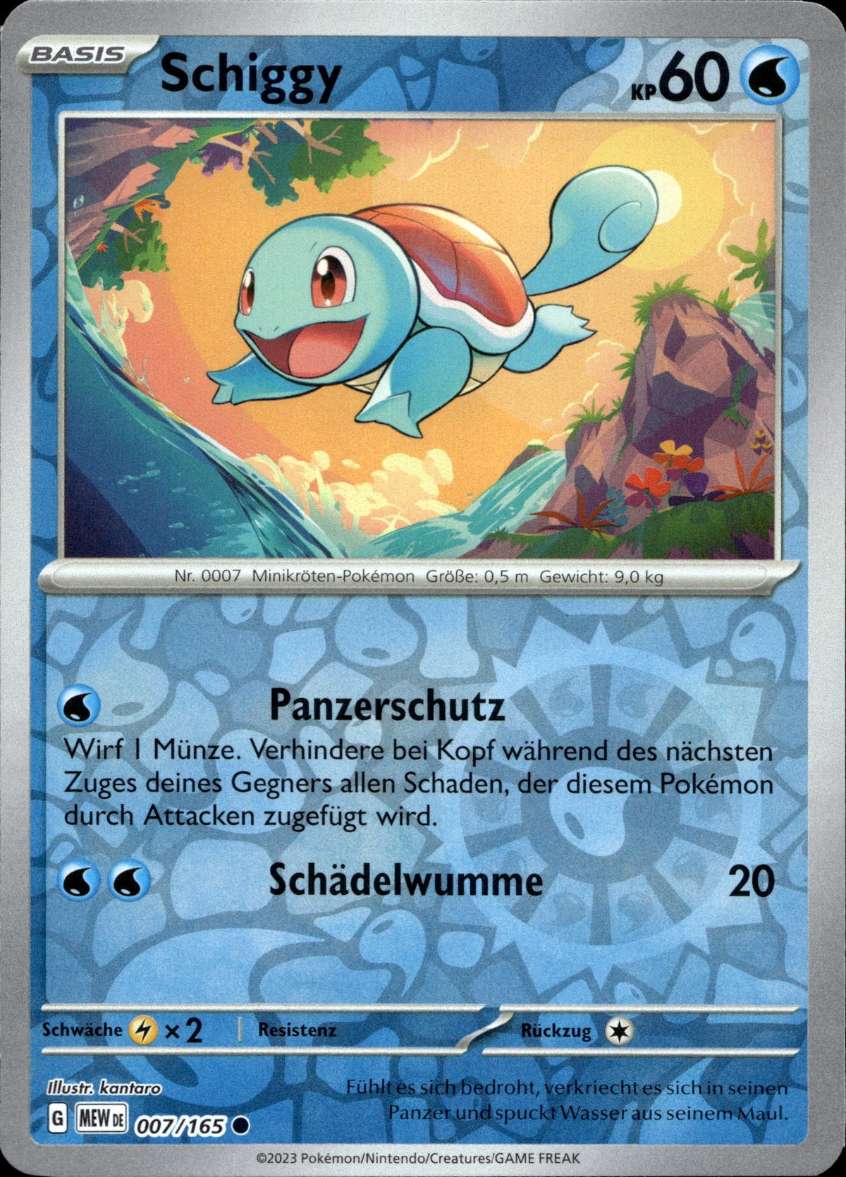 Schiggy 7/165 Reverse Holo Deutsch – Vorderseite