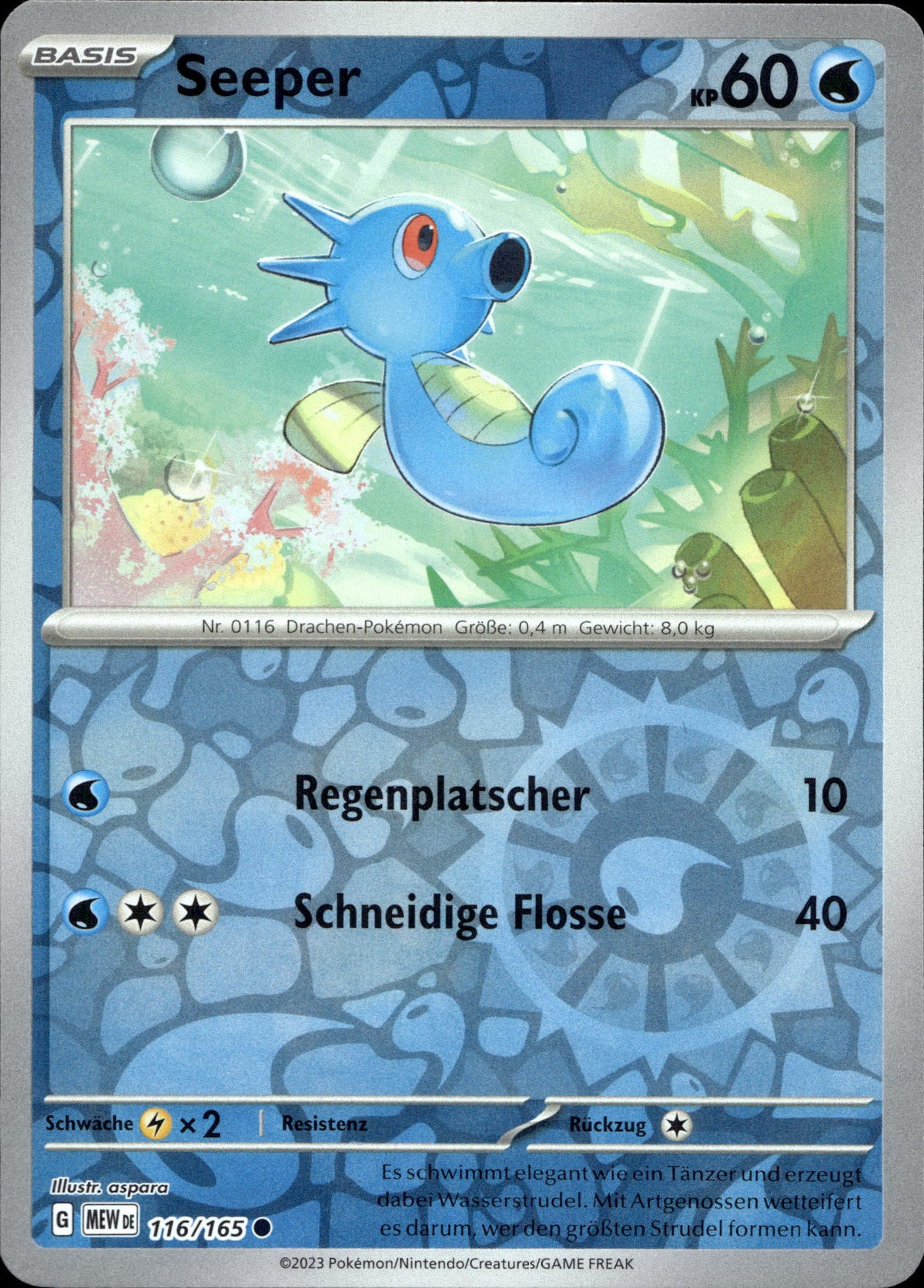 Seeper 116/165 Reverse Holo Deutsch – Vorderseite