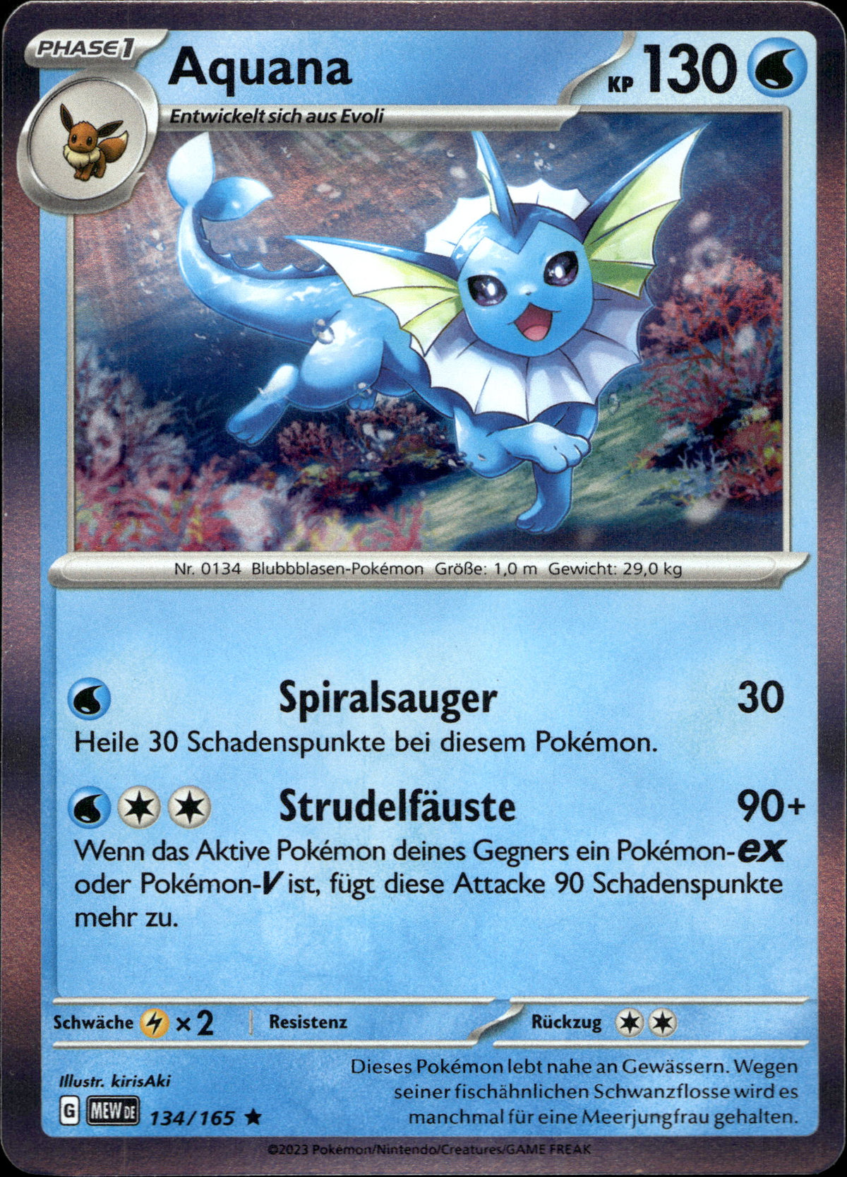 Aquana 134/165 Holo Deutsch – Vorderseite
