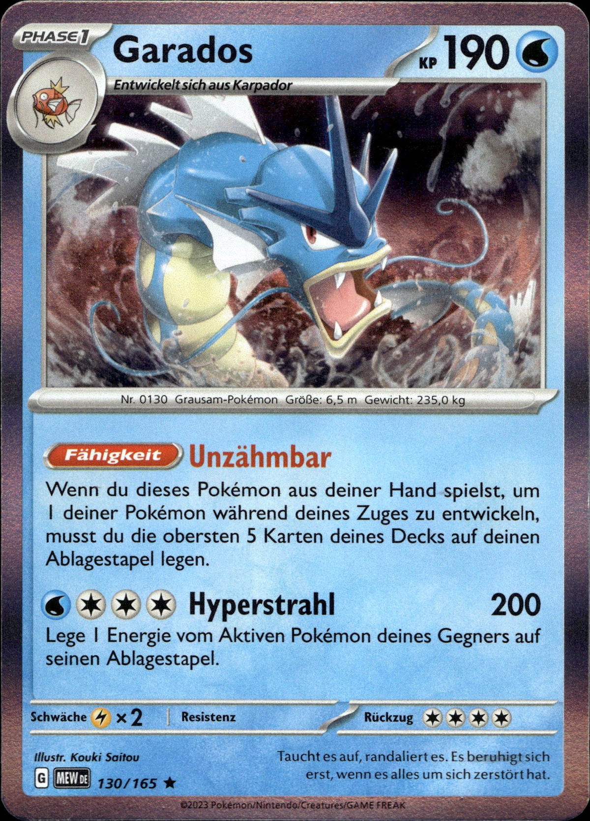 Garados 130/165 Holo Deutsch – Vorderseite