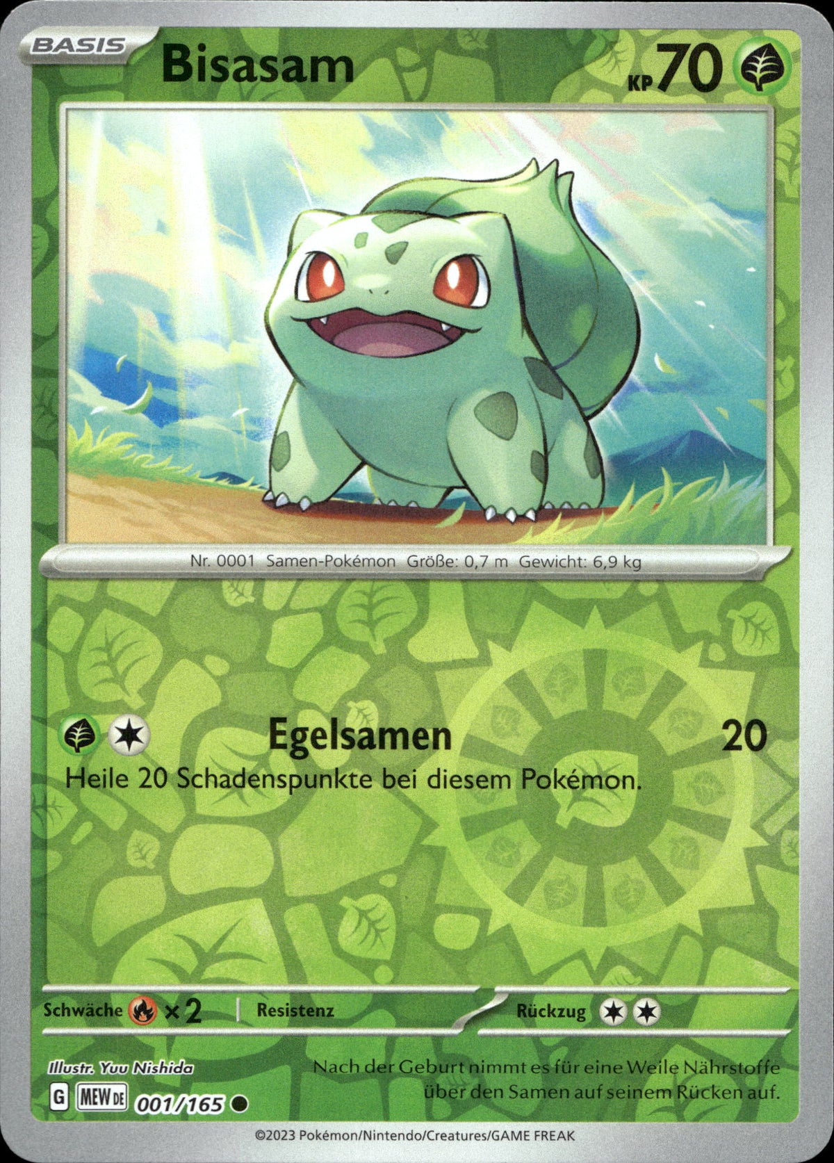 Bisasam 1/165 Reverse Holo Deutsch – Vorderseite