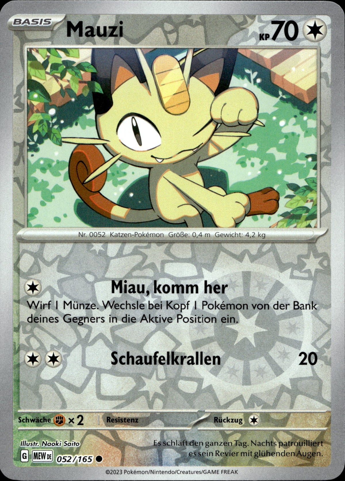 Mauzi 52/165 Reverse Holo Deutsch – Vorderseite