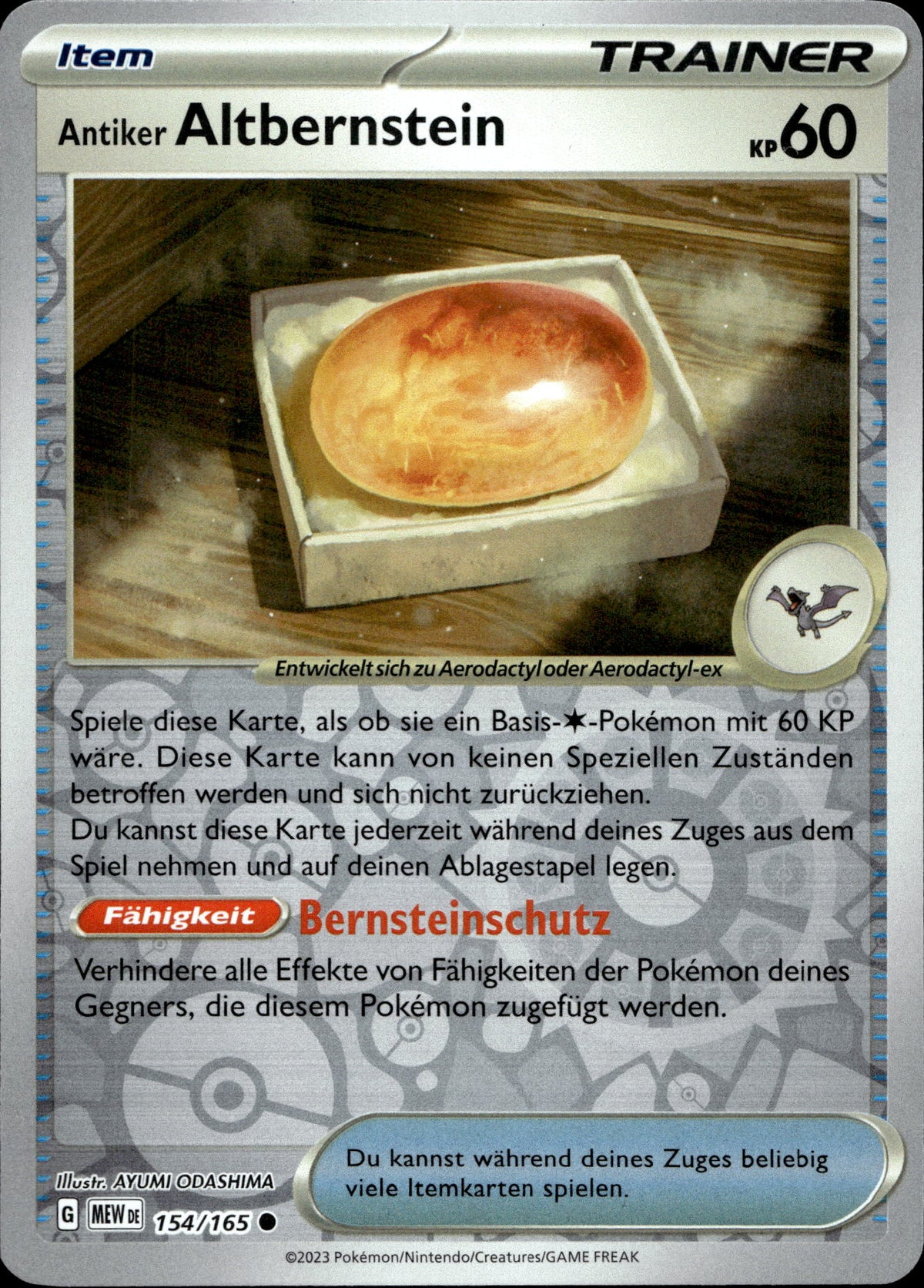 Antiker Altbernstein 154/165 Reverse Holo Deutsch – Vorderseite
