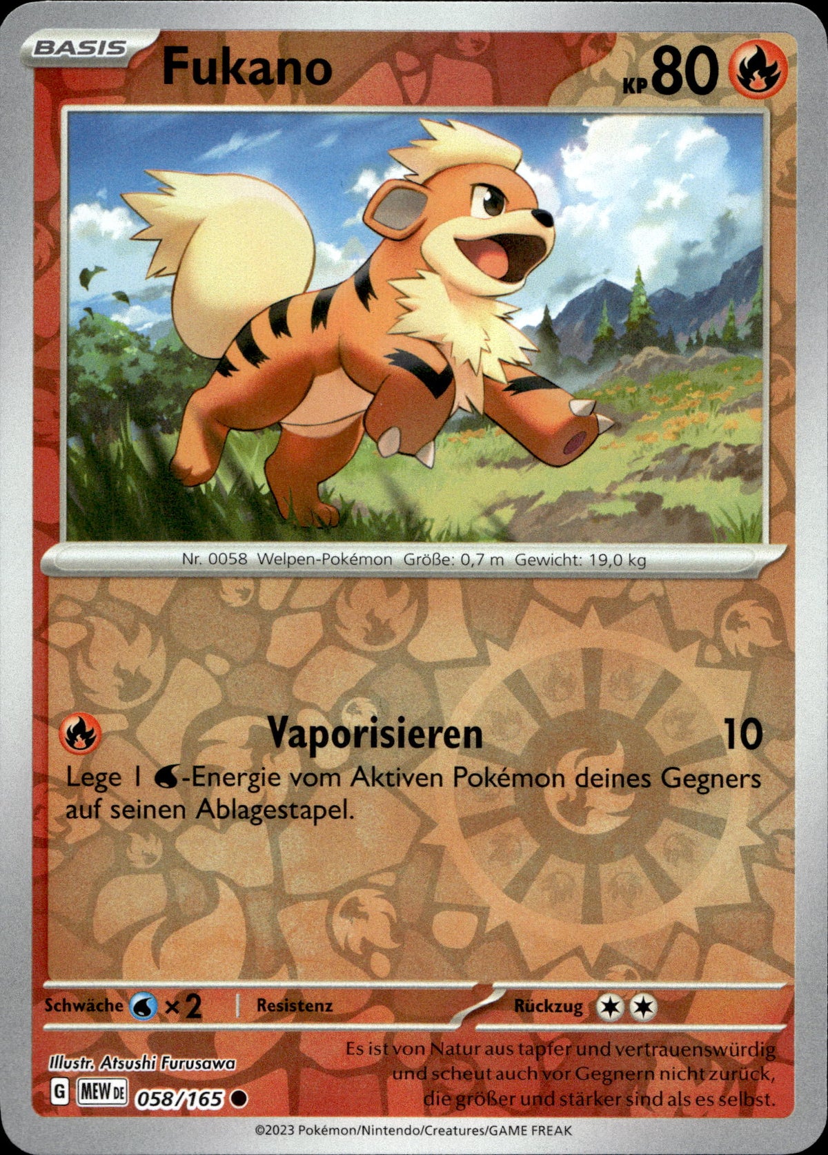 Fukano 58/165 Reverse Holo Deutsch – Vorderseite