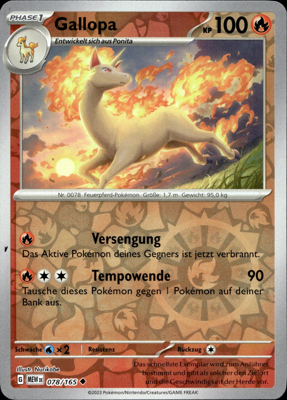 Gallopa 78/165 Reverse Holo Deutsch – Vorderseite