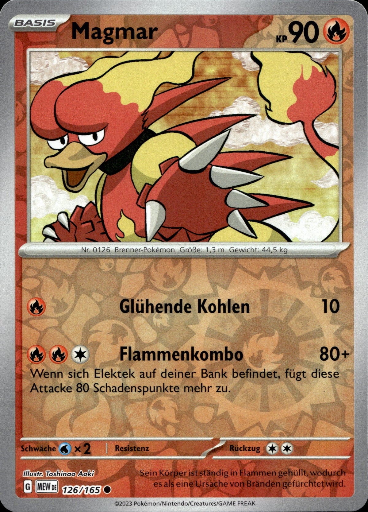 Magmar 126/165 Reverse Holo Deutsch – Vorderseite