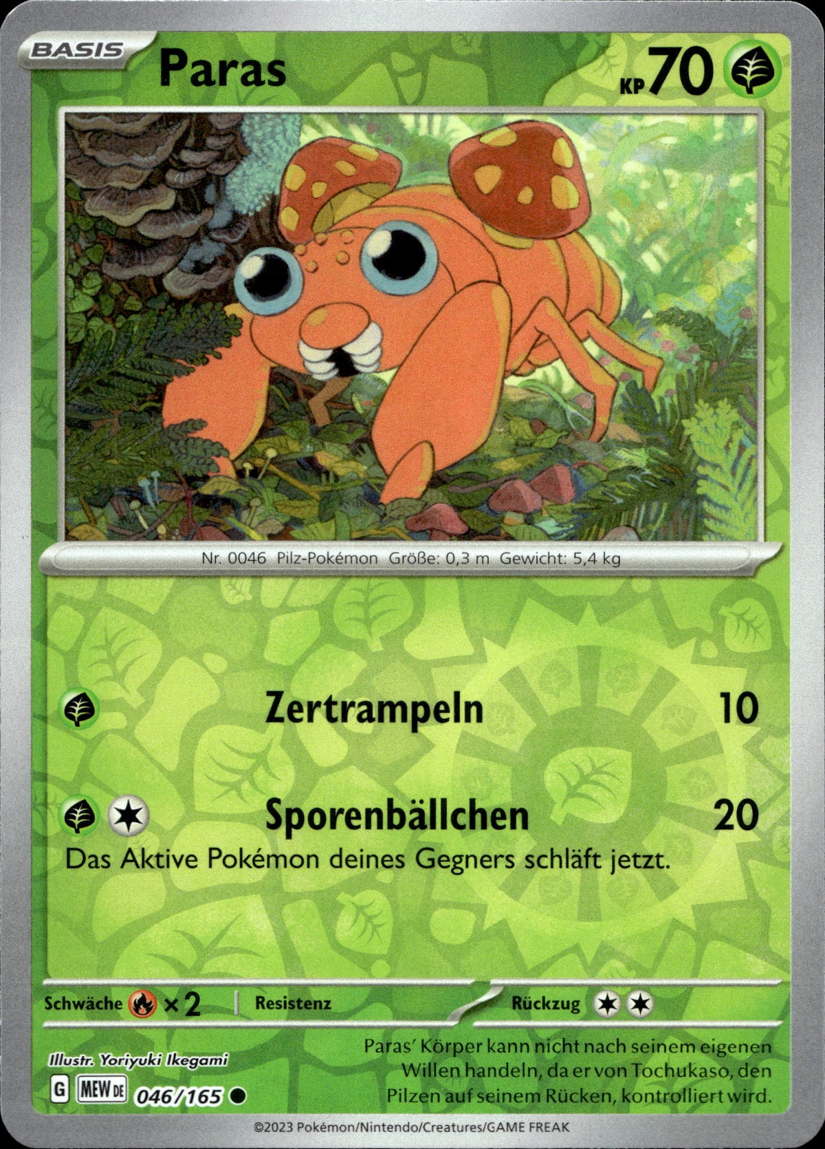 Paras 46/165 Reverse Holo Deutsch – Vorderseite