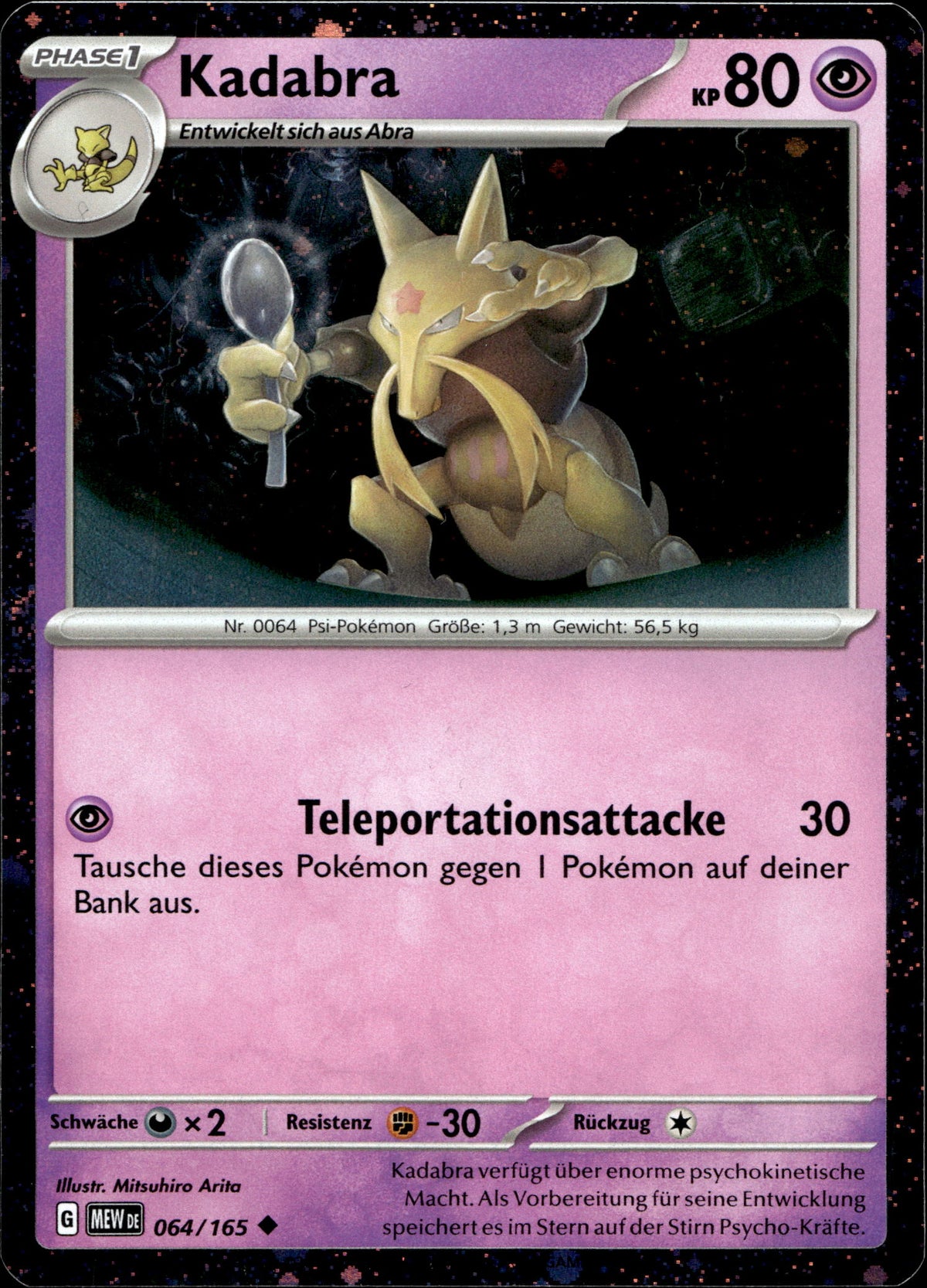 Kadabra 64/165 Holo Deutsch – Vorderseite