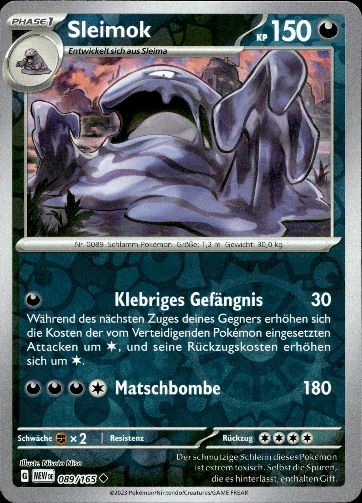 Sleimok 89/165 Reverse Holo Deutsch – Vorderseite