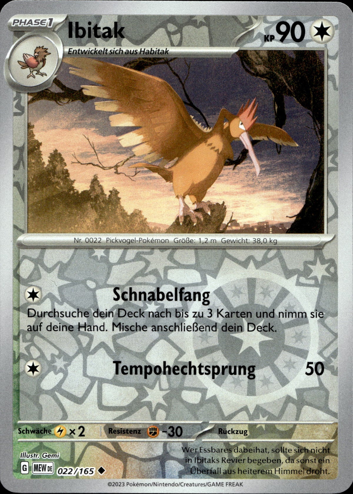 Ibitak 22/165 Reverse Holo Deutsch – Vorderseite