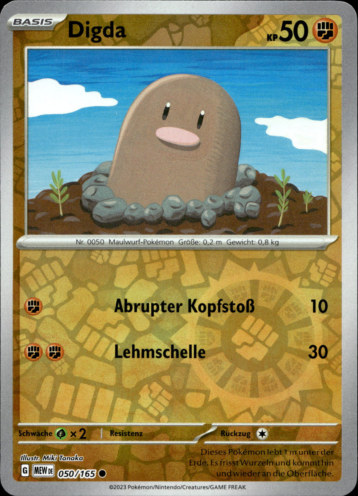Digda 50/165 Reverse Holo Deutsch – Vorderseite