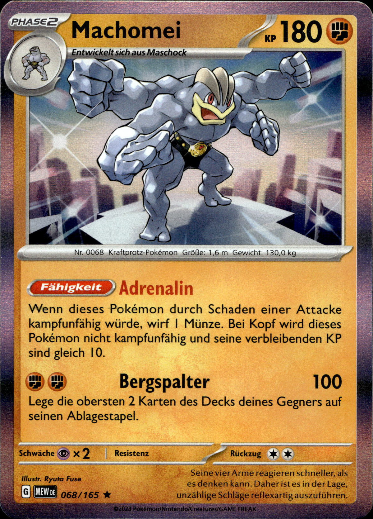 Machomei 68/165 Holo Deutsch – Vorderseite