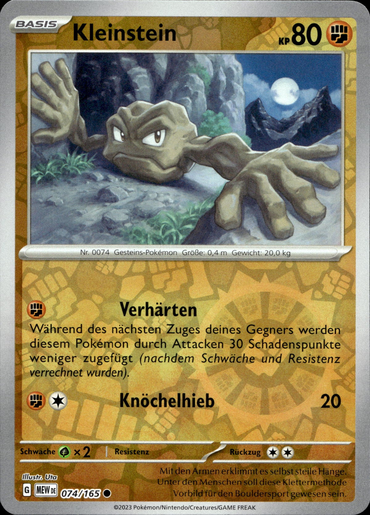 Kleinstein 74/165 Reverse Holo Deutsch – Vorderseite