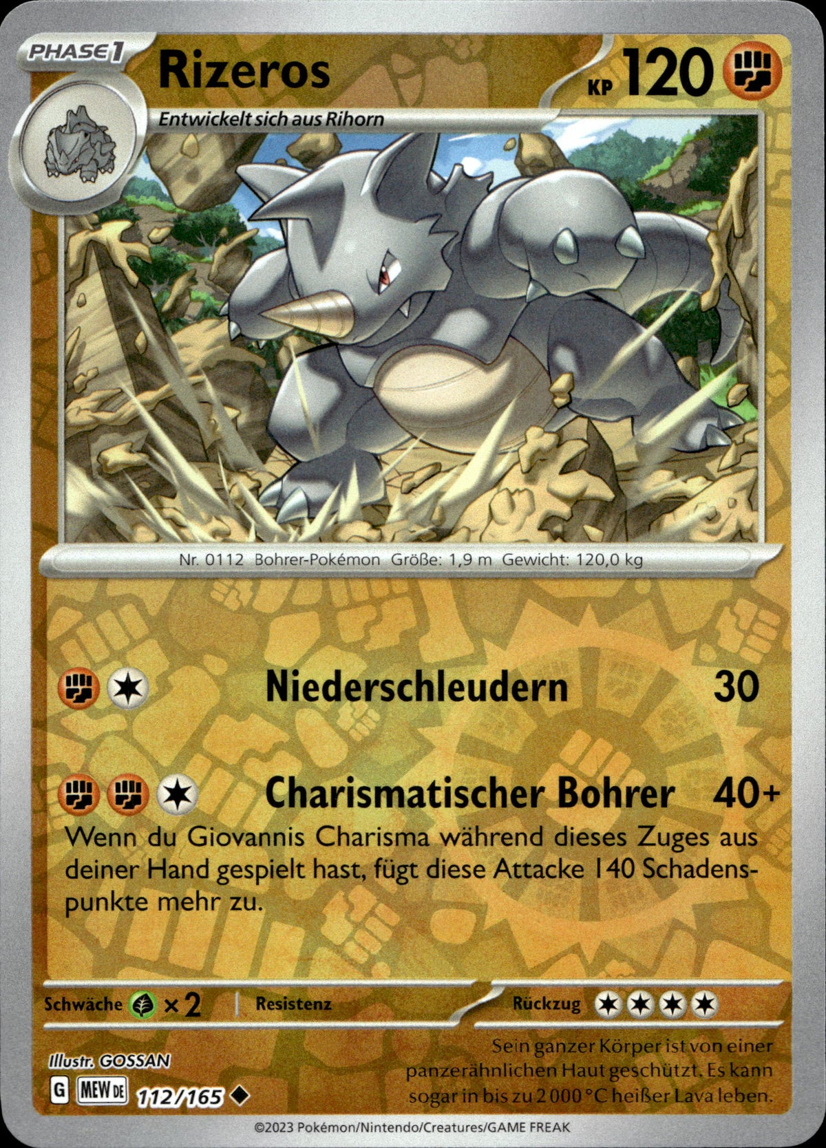 Rizeros 112/165 Reverse Holo Deutsch – Vorderseite