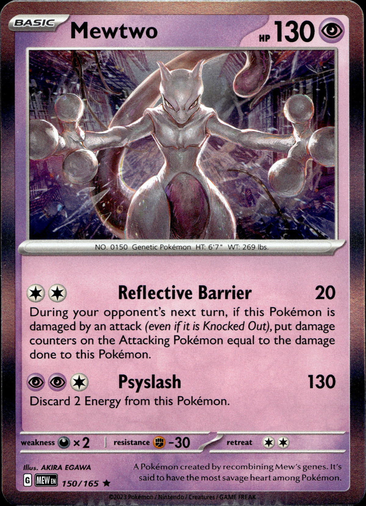Mewtu 150/165 Holo Englisch – Vorderseite