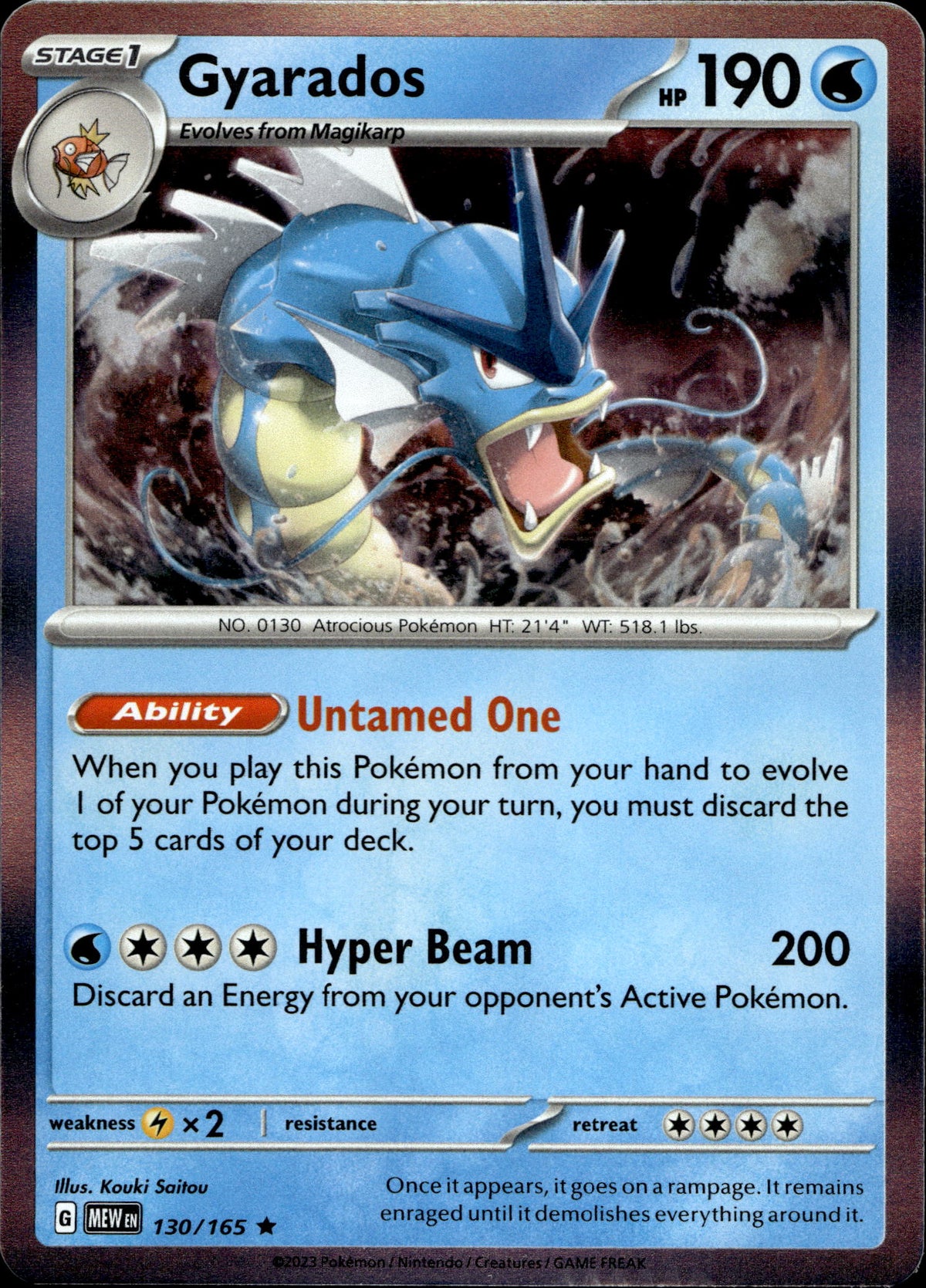 Garados 130/165 Holo Englisch – Vorderseite