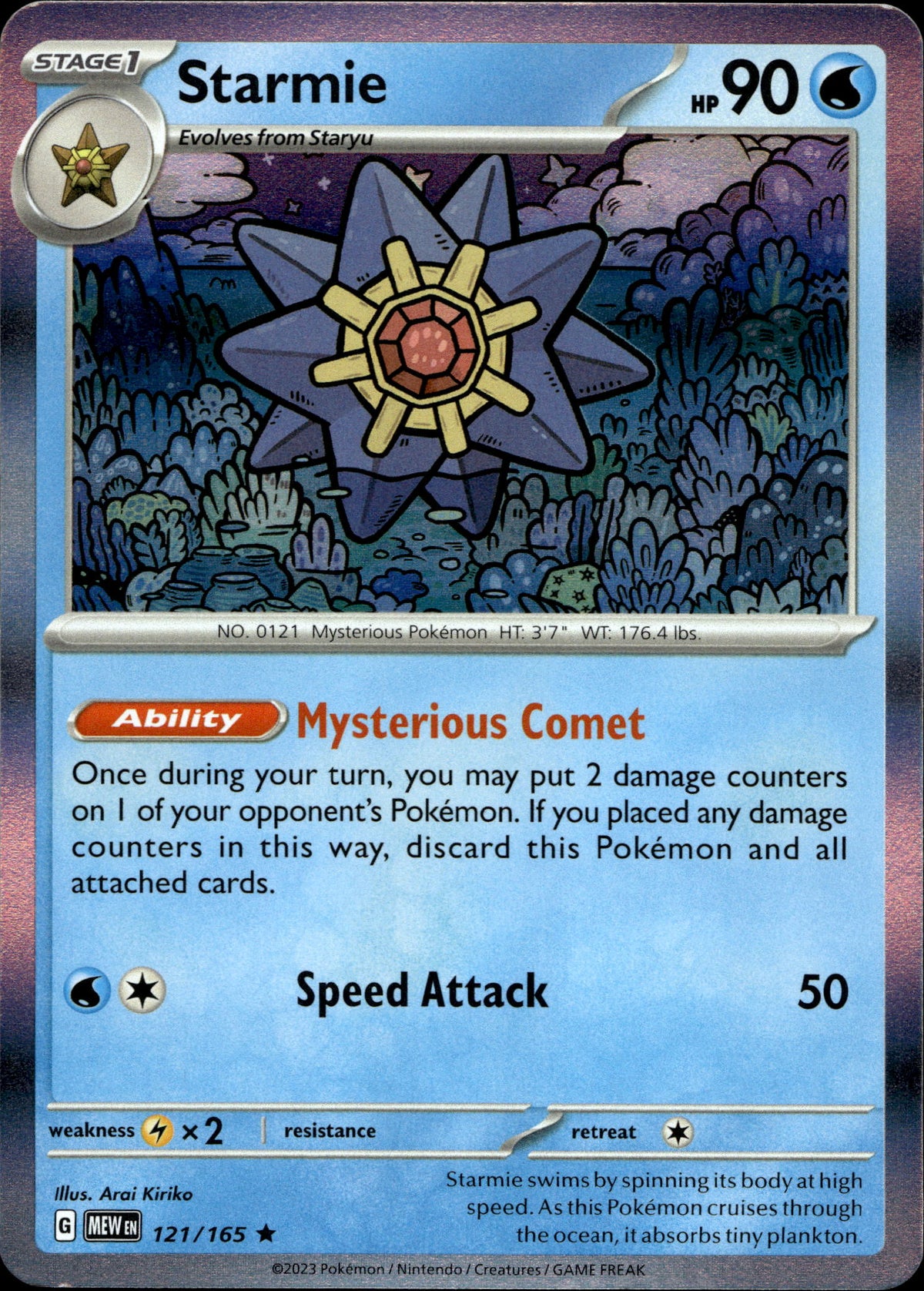 Starmie 121/165 Holo Englisch – Vorderseite