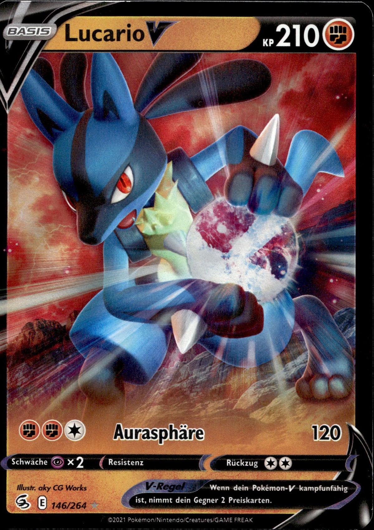 Lucario V 146/264 Deutsch – Vorderseite
