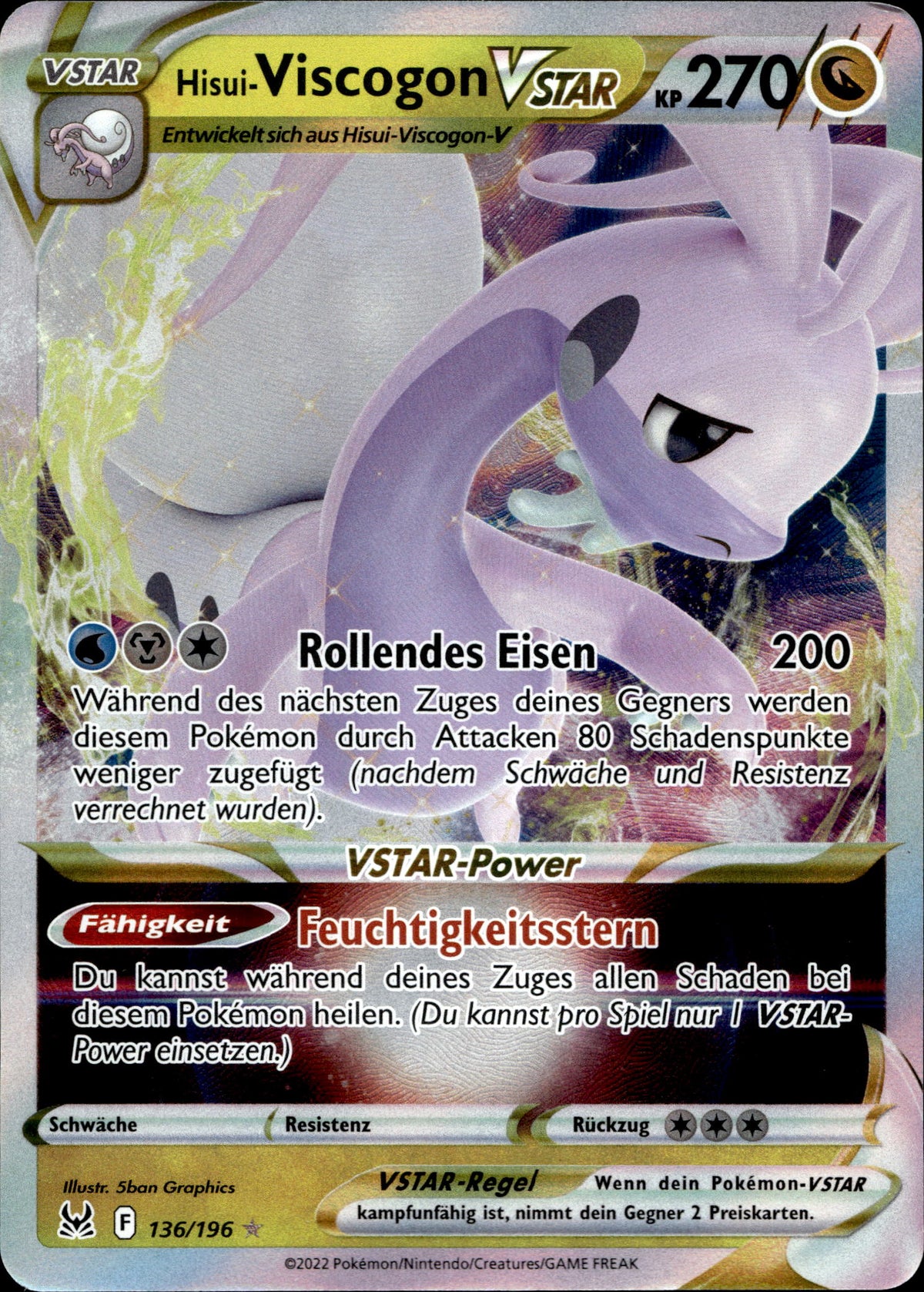 Hisui-Viscogon VSTAR 136/196 Deutsch – Vorderseite