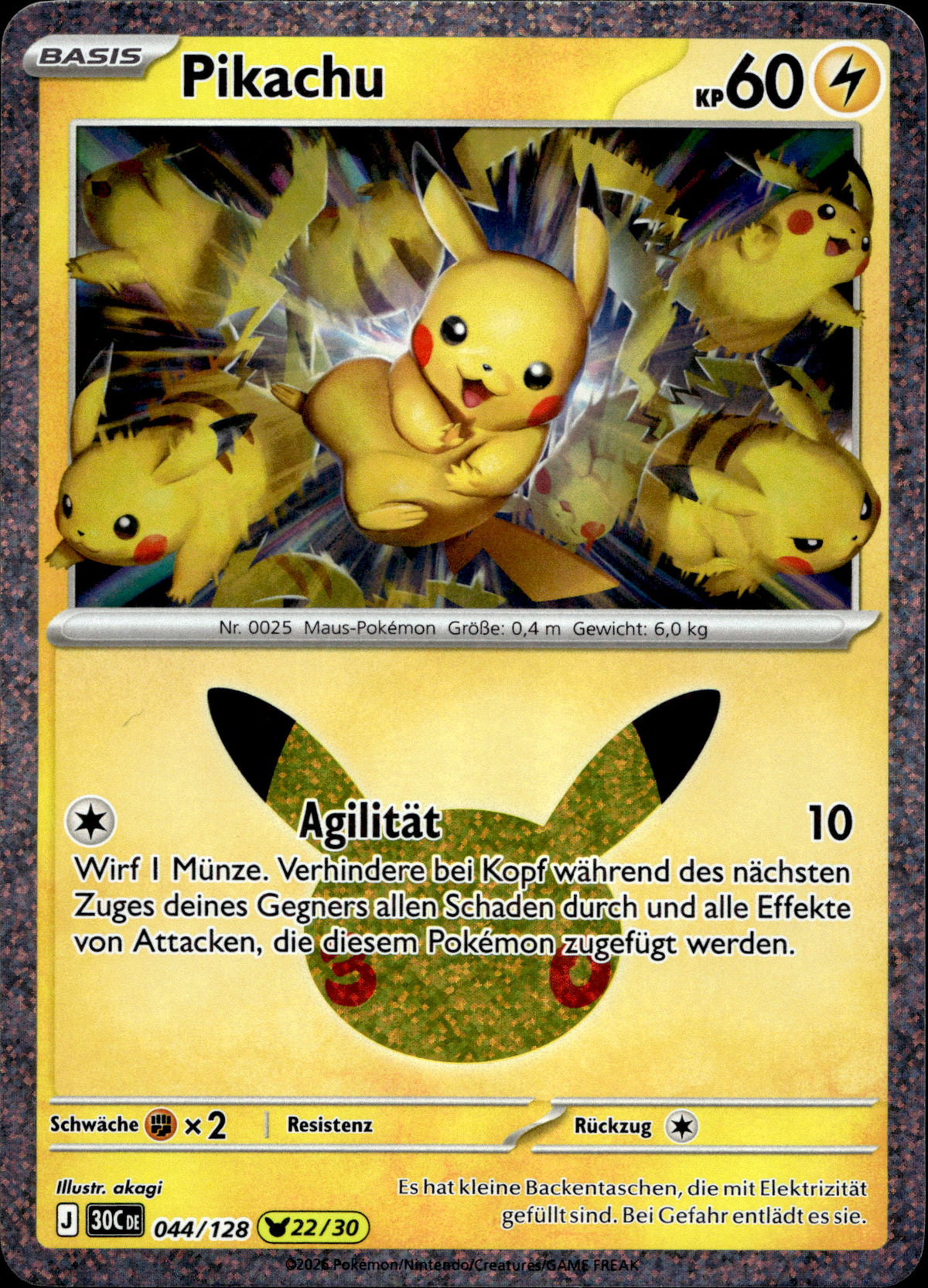 Pikachu 44/128 Deutsch – Vorderseite