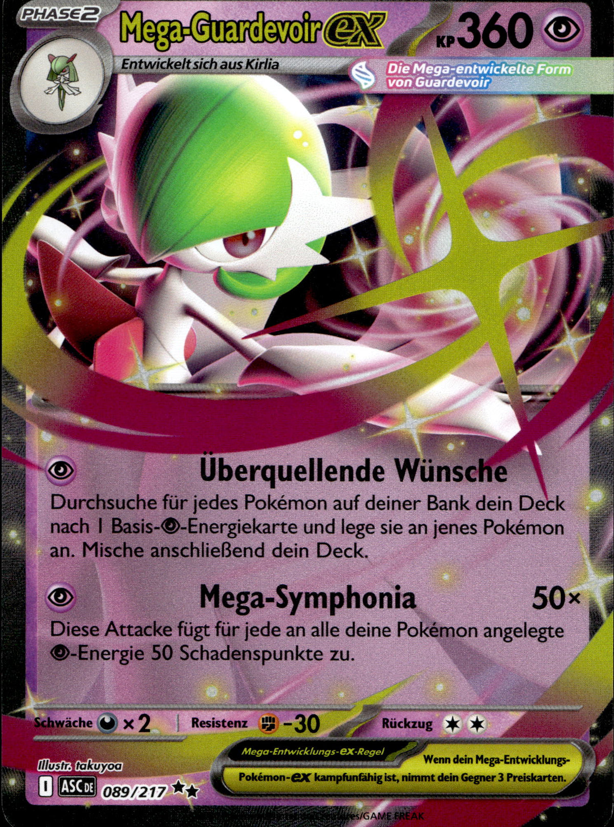 Mega-Guardevoir ex 89/217 Deutsch – Vorderseite