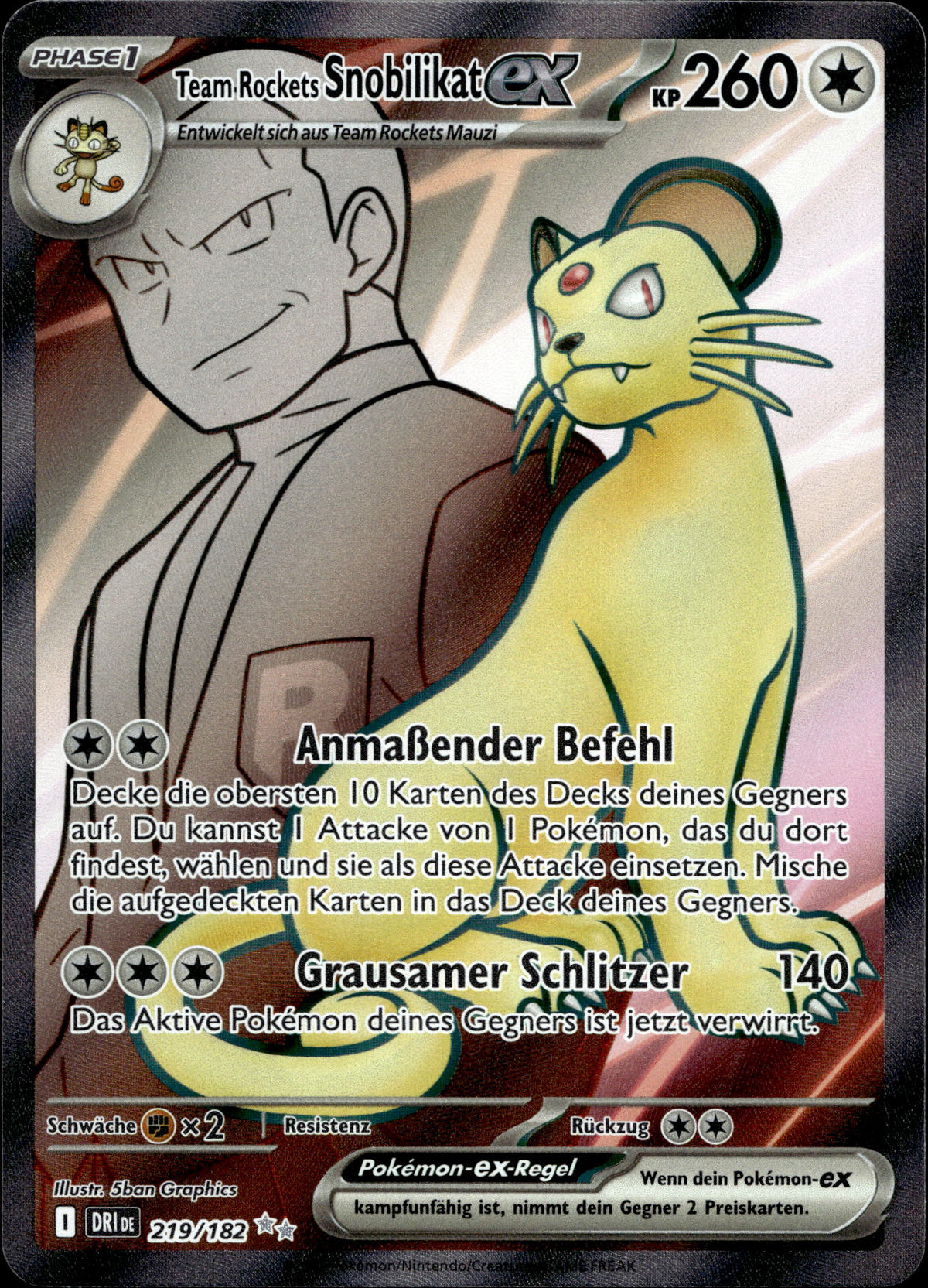 Team Rockets Snobilikat ex 219/182 Deutsch – Vorderseite