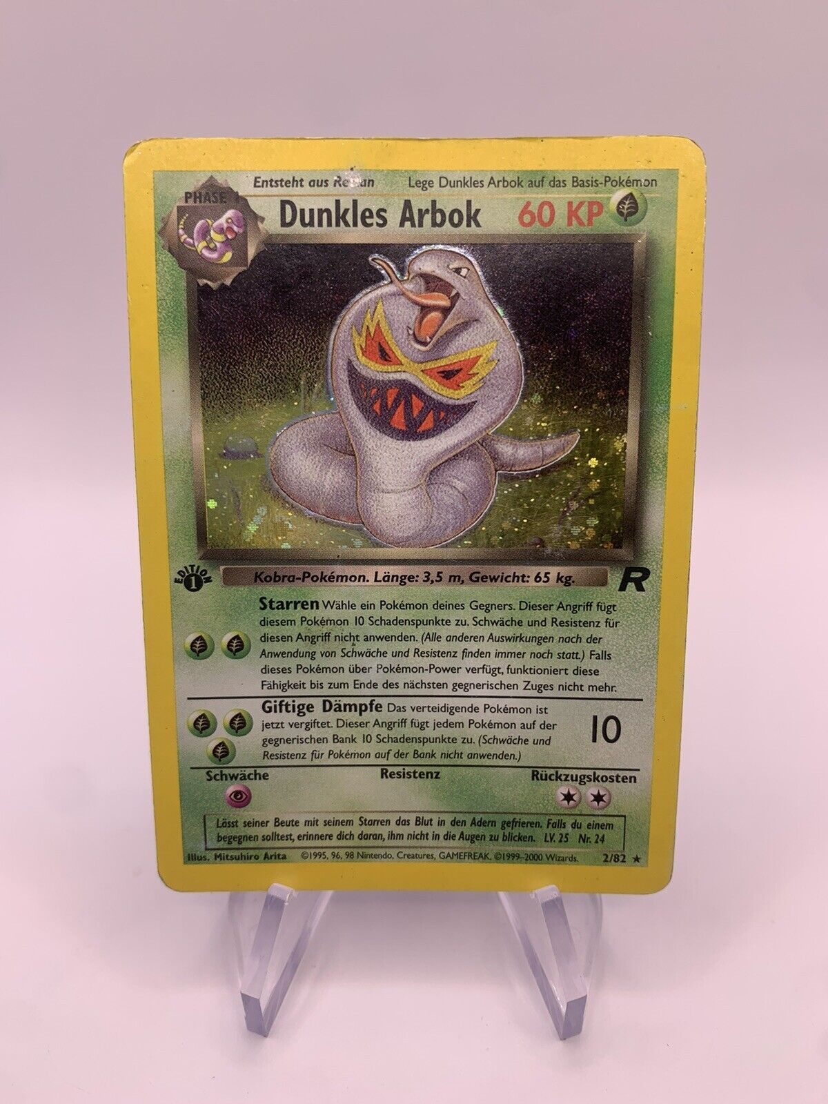 Pokemon Karte Holo Arbok Jungel 2/82 Deutsch 1st Edition