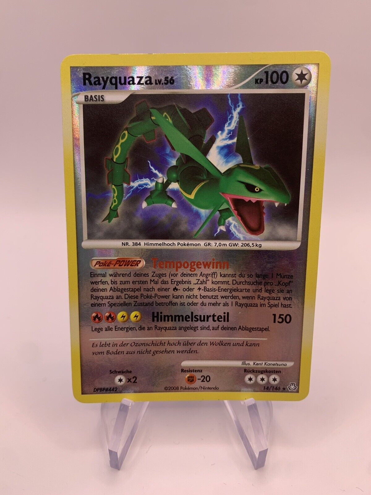 Pokemon Card Reverse Holo Rayquaza 14/146 German Awakening Legends