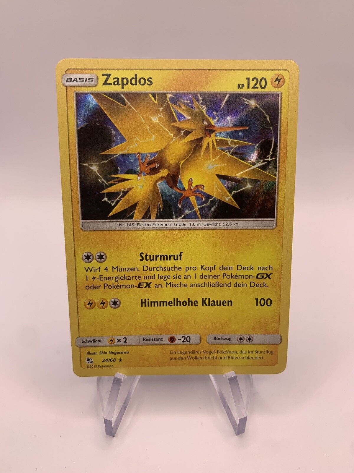 Pokemon Karte Holo Zapdos 24/68 Deutsch