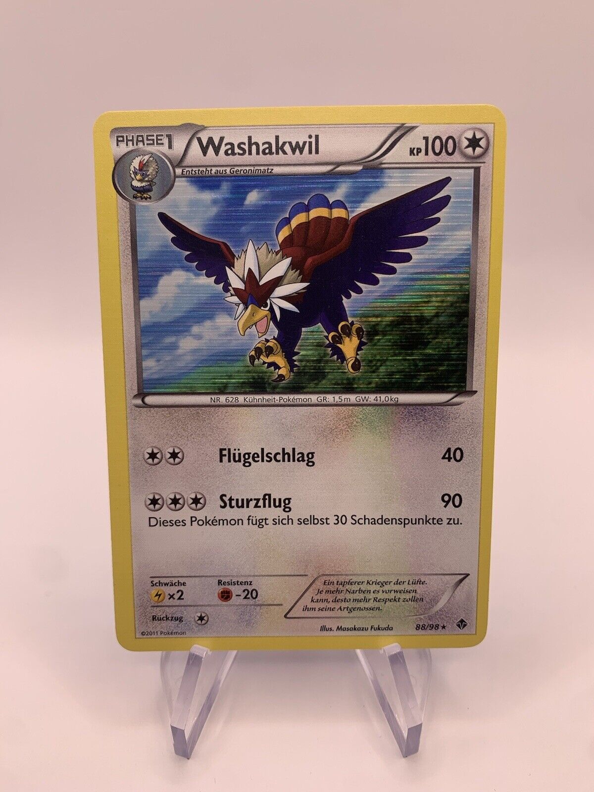 Pokémon Karte Holo Washakwil 88/98 Deutsch